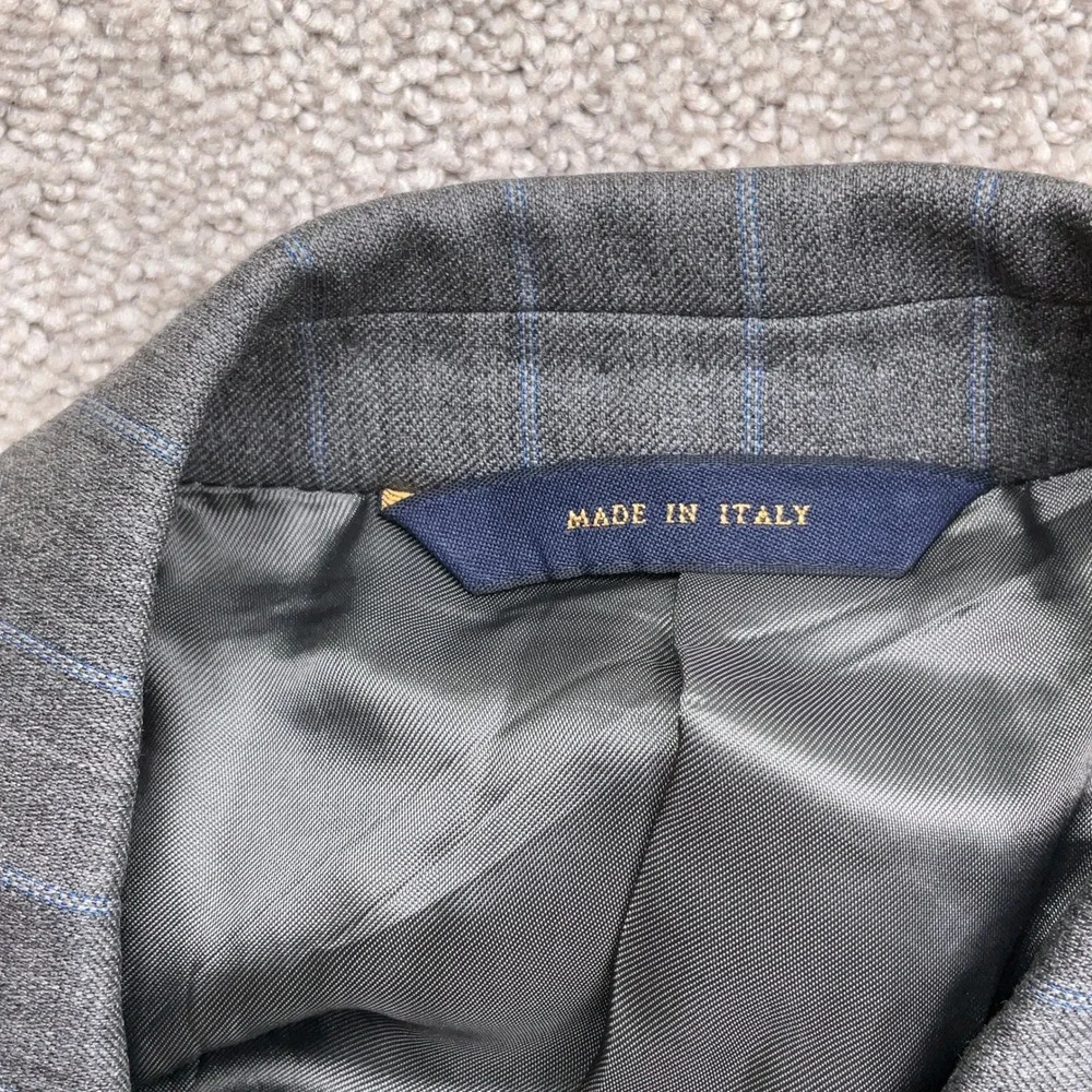 Brooks‎ Brothers 1818 Madison Blazer Men 42R Gray Blue Pinstripe Wool Italian